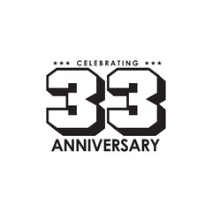 33th year anniversary logo design template