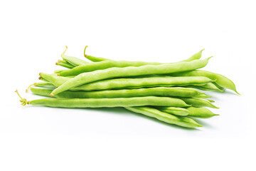 green beans handful isolated white background cutout