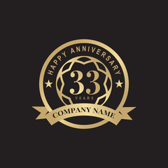 33th year anniversary logo design template
