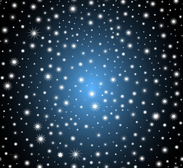 Winter decorative vector seamless pattern with falling snow, snowflakes