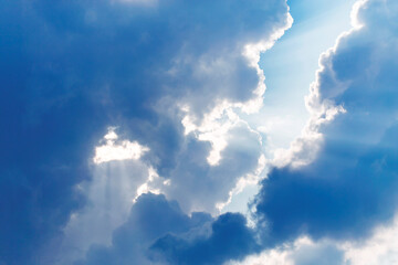 sky with clouds sunbeams