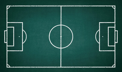 soccer field drawn green chalkboard