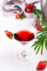 Strawberry martini. Sweet summer cocktail