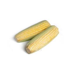 Fresh sweet corn isolate on white background