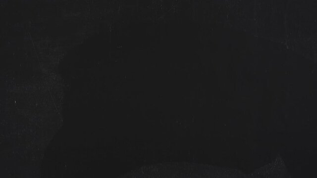 Hand man erasing with chalk "question mark" on blackboard