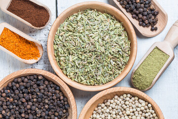  top view legumes condiments