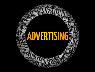 ADVERTISING word cloud, creative business concept background
