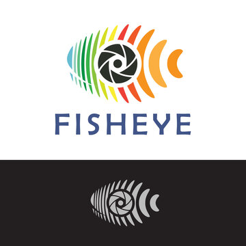 Fish and camera shutter logo combination