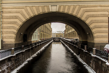 Winter Canal in St. Petersburg in winter