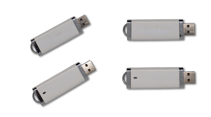 An image of a flash drive or a storage device on a white background with clipping parts.