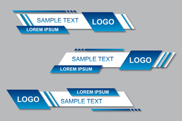 Modern geometric lower third banner template design. Colorful lower thirds set template vector. Modern, simple, clean design style