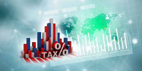 3d rendering Stock market online business concept. business Graph 
