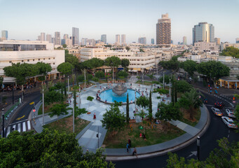 Obraz premium Tel Aviv, Disengoff square top view