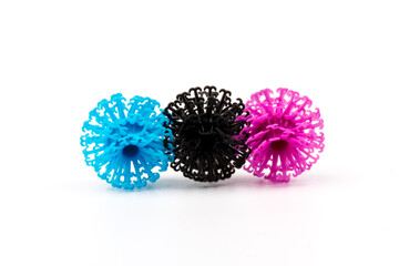 elements of children's designer of Velcro isolated on white background