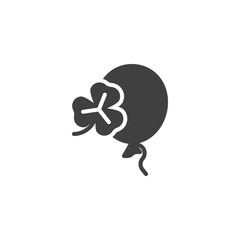 Balloon with clover vector icon. filled flat sign for mobile concept and web design. Saint patrick s day clover and balloon glyph icon. Symbol, logo illustration. Vector graphics