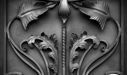 The fragment of forged metal products. close-up.