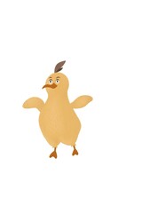 cute duckling, with magic symbols and signs. magic feathers. children's illustration