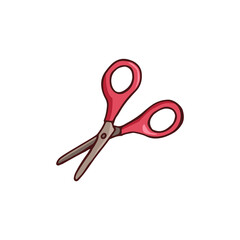 Doodle image of scissors. Garden element. Vector hand-drawn image for stickers, , postcards, icons, web.