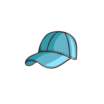 Doodle image of a cap, baseball cap. Garden element. Vector hand-drawn image for stickers, postcards, icons, web.