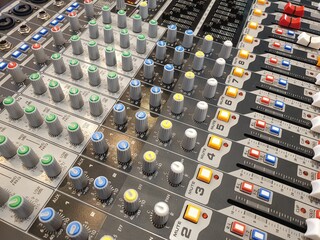 Close-Up of Sound Mixer 