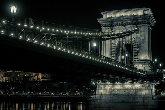 Chain Bridge at Night - Budapest, Hungary