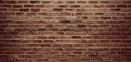 Fototapeta na wymiar Old brick wall with shadow texture can be use as background 
