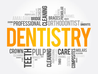 Fototapeta premium Dentistry word cloud collage, health concept background