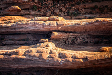 Aerial view on the geological structures of the Arches National Park,  Utah