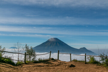 view of the sindoro mountains with a sea of ​​clouds