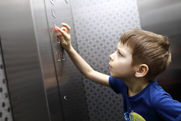 Kid calling elevator