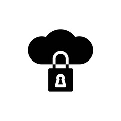 cloud lock glyph Icon. internet of things vector illustration on white background