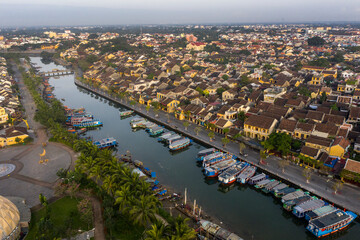 Fototapeta premium aerial view of Hoi An, Ancient Town, in vietnam
