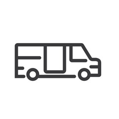 Campervan, bus line icon isolated on clean background. 