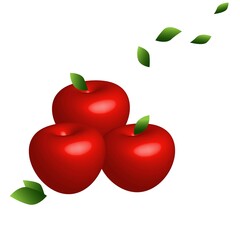 two red apples. vector graphics