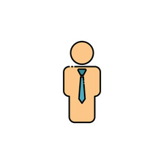 Businessman lineal color icon. Internet concept symbol for website button, mobile app or digital printing. simple design editable. Design template vector