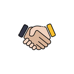 Handshake lineal color icon. Business symbol, Partner, cooperation, deal. simple design editable. Design template vector