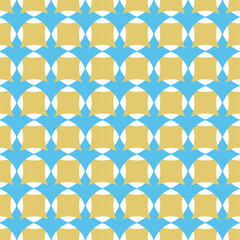 Vector seamless geometric pattern. Blue and ochre elements