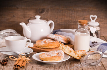 Sweet pastry swirls.
