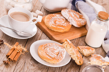 Sweet pastry swirls.
