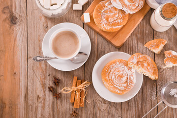 Sweet pastry swirls.
