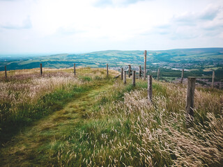 Obraz premium Rural landscape in Greater Manchester, UK. 