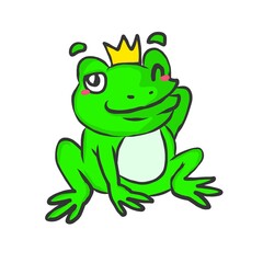 Naklejka premium Frosch Kröte Cartoon süß lustig 
