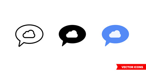Weather talk icon of 3 types color, black and white, outline. Isolated vector sign symbol.