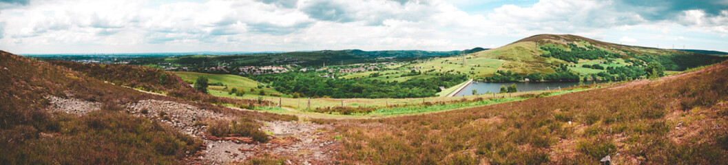 Naklejka premium Rural landscape in Greater Manchester, UK. 