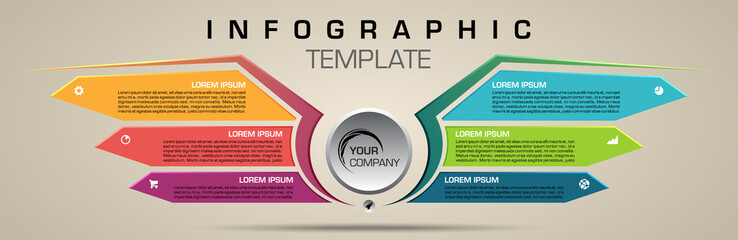 Modern colorful infographics options template vector with colorful 3D wing