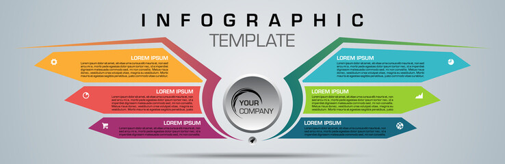 Modern colorful infographics options template vector with colorful wing