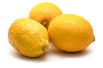 Thee lemons on white background