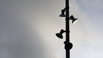 urban streetlight with different points of light