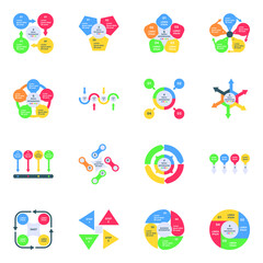 
Pack of Modern Charts Flat Icons
