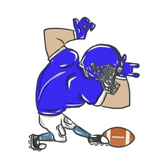 Rugby American Football USA Cartoon